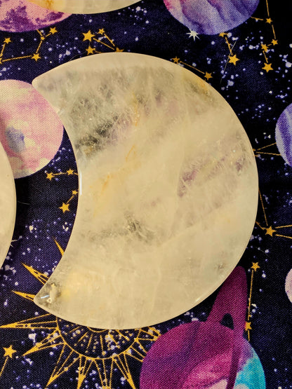 Clear Quartz Crescent Moon - Crystal Charging Display Plate