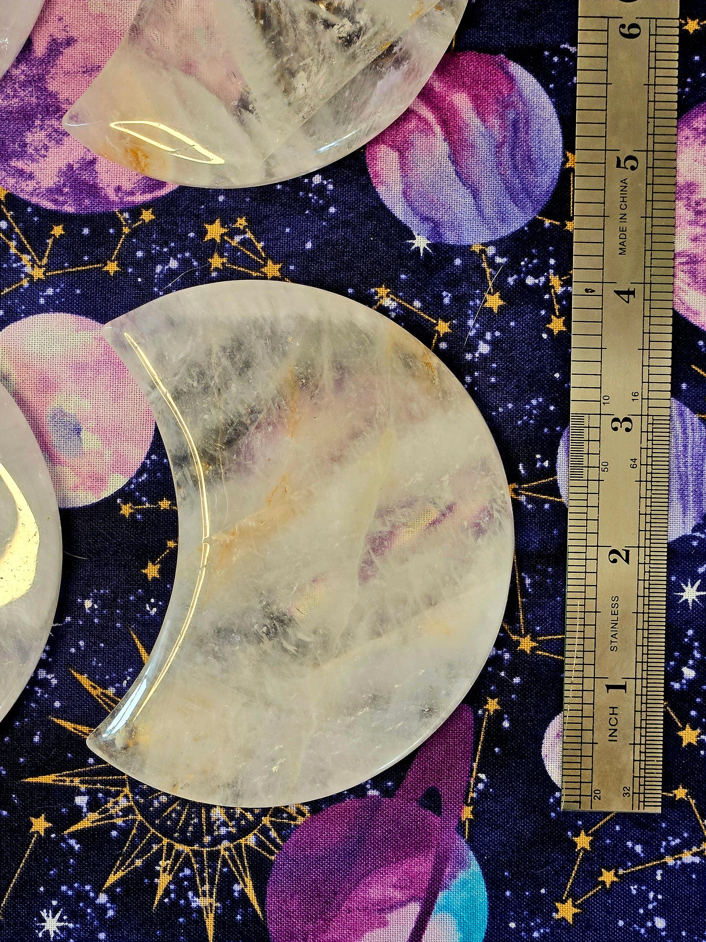Clear Quartz Crescent Moon Plate