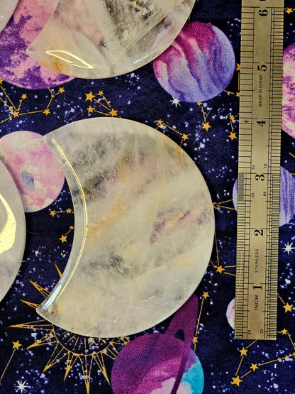 Clear Quartz Crescent Moon - Crystal Charging Display Plate