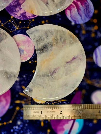 Clear Quartz Crescent Moon - Crystal Charging Display Plate