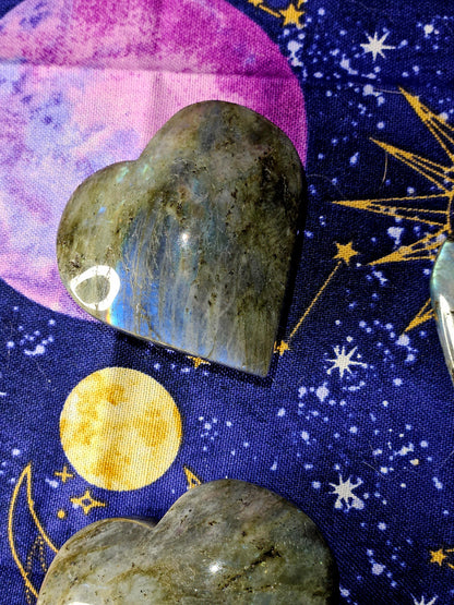Flashy Labradorite Heart - Crystal for Protection & Transformation