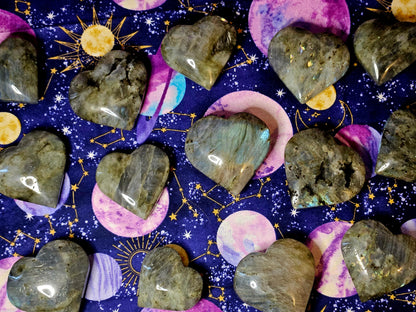 Flashy Labradorite Heart - Crystal for Protection & Transformation