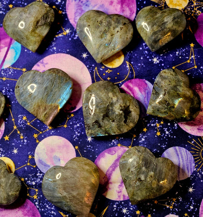Flashy Labradorite Heart - Crystal for Protection & Transformation
