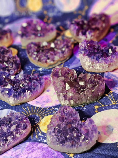 Brazilian Amethyst Heart Cluster - Natural Purple Crystal for Protection & Mental Clarity