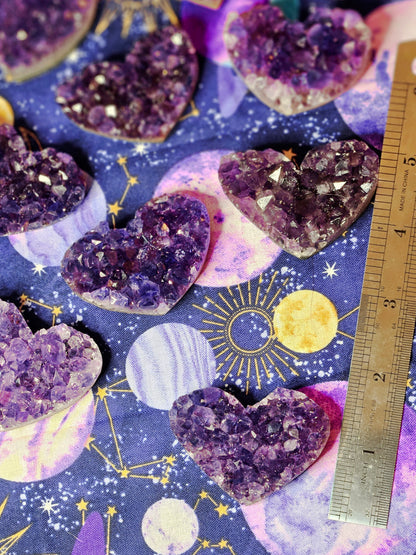 Brazilian Amethyst Heart Cluster - Natural Purple Crystal for Protection & Mental Clarity
