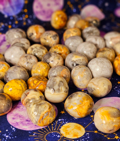 Crystal Collection Set - 10 Assorted Tumbled Stones & Pocket Stones in Celestial Bag