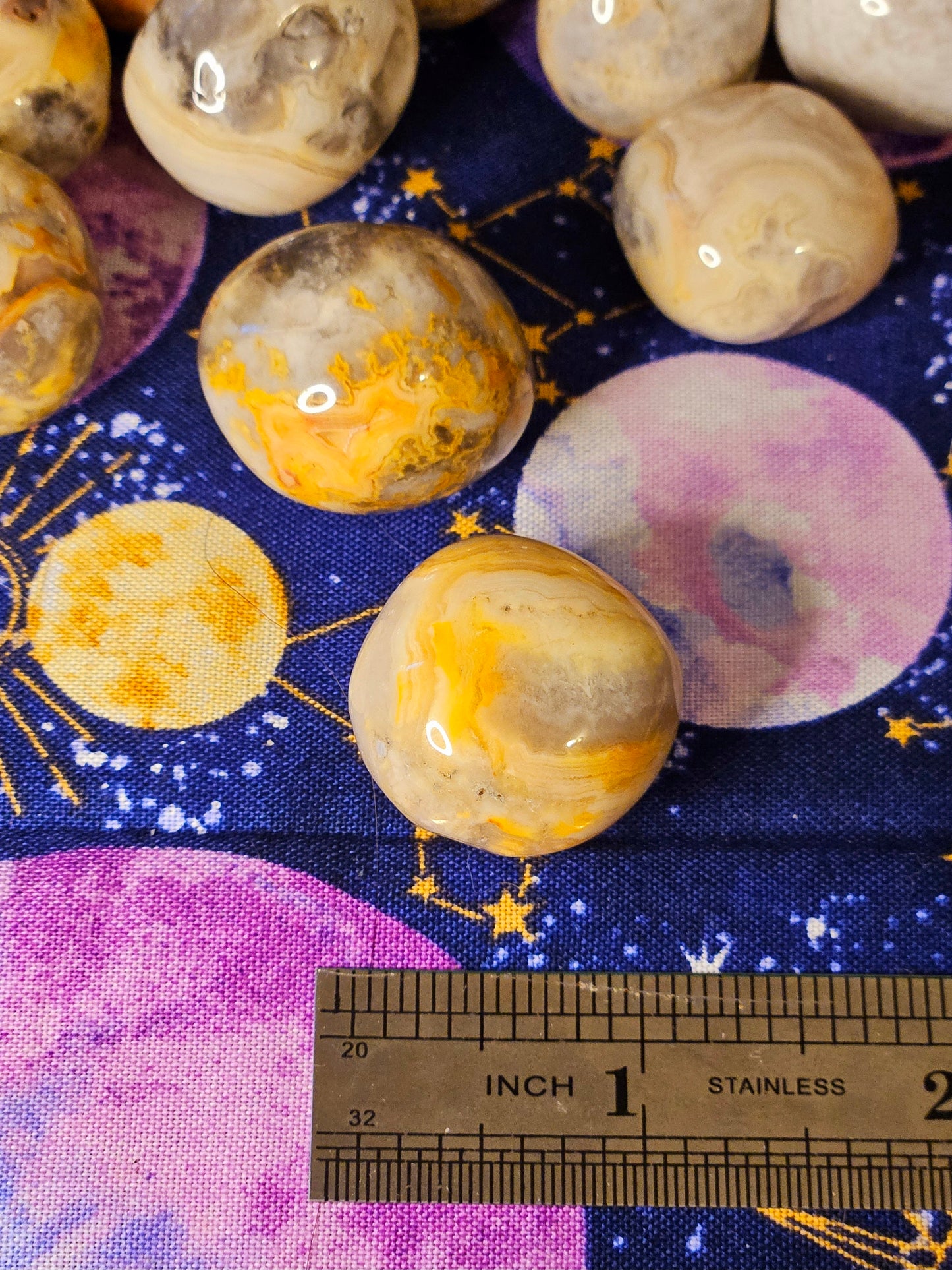 Assorted Tumbles & Pocket Stone Crystals Collection Set in Velvet Celestial Bag
