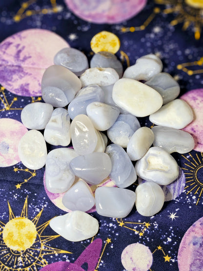 High Quality Blue Lace Agate Tumbles - Natural Crystal for Cleansing & Emotional Balance