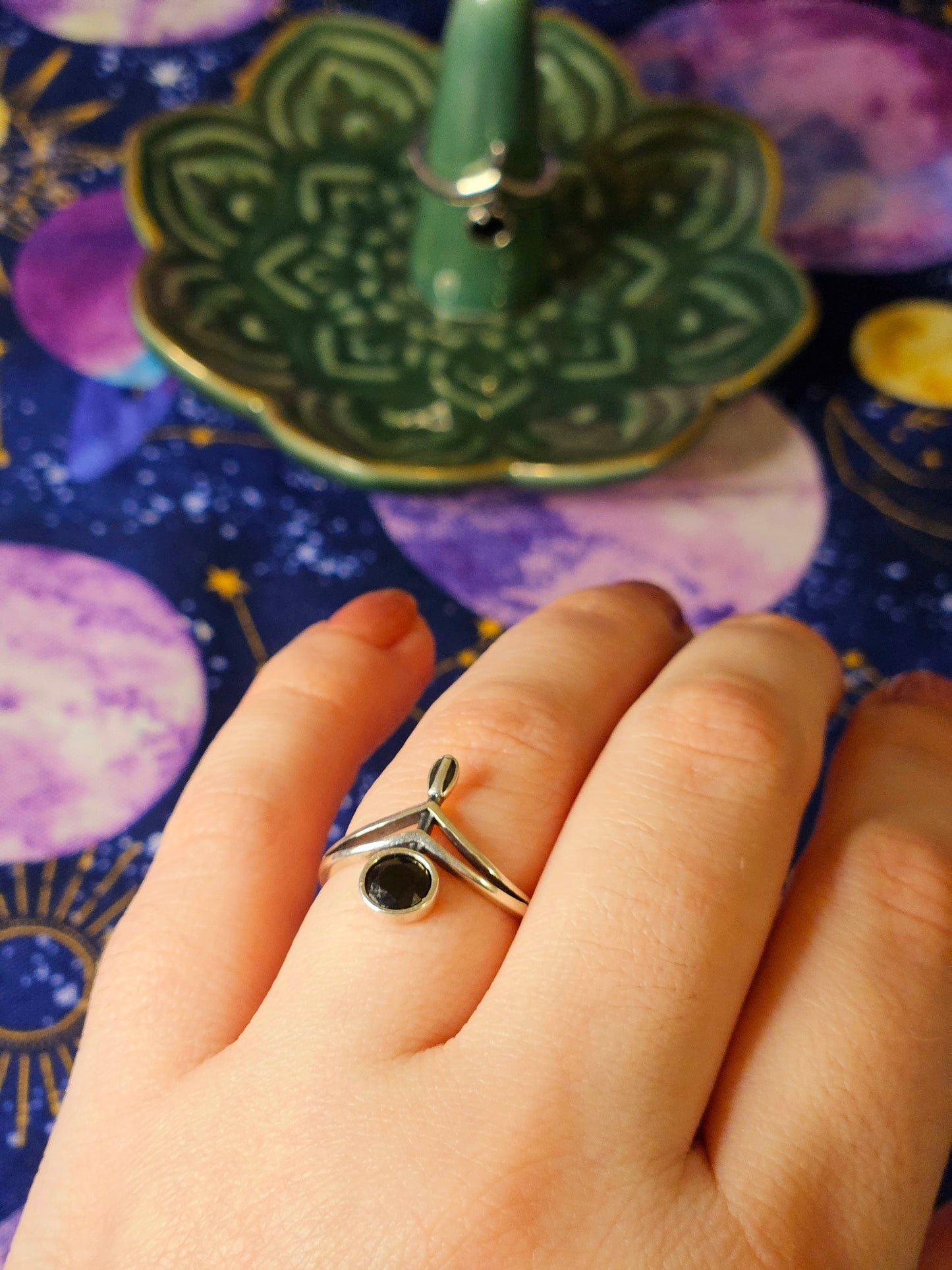 Sterling Silver Black Tourmaline Ring