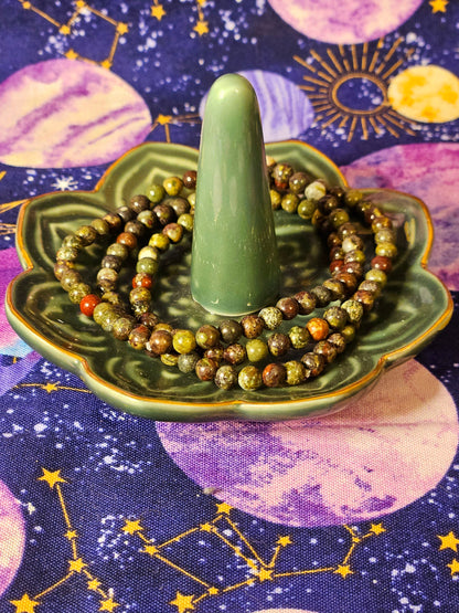 Dragon Bloodstone Bracelet - 4mm Crystal Bead Jewelry for Courage & Protection