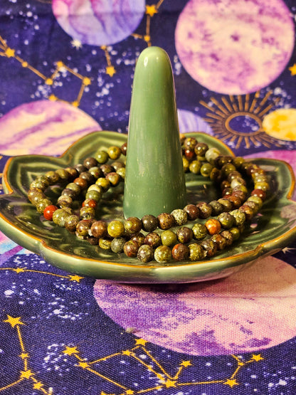 Dragon Bloodstone Bracelet - 4mm Crystal Bead Jewelry for Courage & Protection