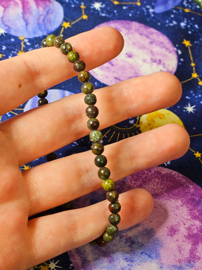 Dragon Bloodstone Bracelet - 4mm Crystal Bead Jewelry for Courage & Protection