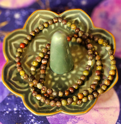 Dragon Bloodstone Bracelet - 4mm Crystal Bead Jewelry for Courage & Protection