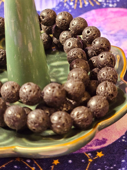Lava Rock Grounding Aromatherapy Bracelet - 8mm Essential Oil Diffuser