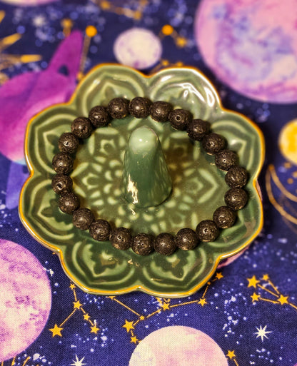 Lava Rock Grounding Aromatherapy Bracelet - 8mm Essential Oil Diffuser