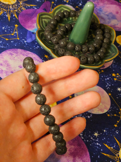 Lava Rock Grounding Aromatherapy Bracelet - 8mm Essential Oil Diffuser
