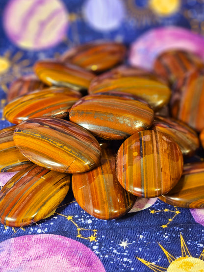 Red Tiger's Eye & Iron Palm Stone - Meditation Crystal for Protection & Confidence