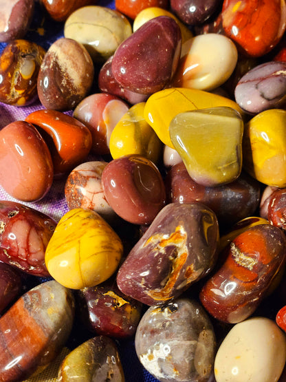 Mookaite Jasper Tumbles - Natural Crystal for Grounding & Protection 5 Piece Set