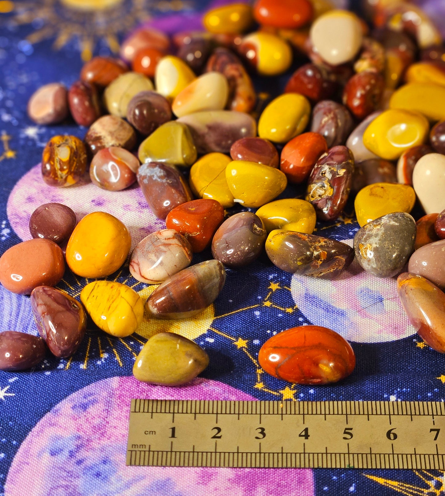 Assorted Tumbles & Pocket Stone Crystals Collection Set in Velvet Celestial Bag