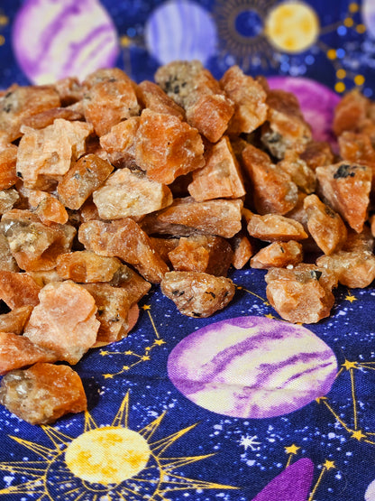 High Quality Raw Sunstone Crystals - 5 Piece Natural Stone Set for Joy & Abundance