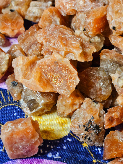 High Quality Raw Sunstone Crystals - 5 Piece Natural Stone Set for Joy & Abundance