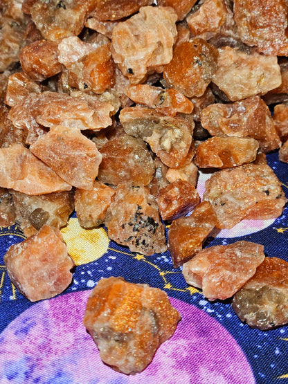 High Quality Raw Sunstone Crystals - 5 Piece Natural Stone Set for Joy & Abundance