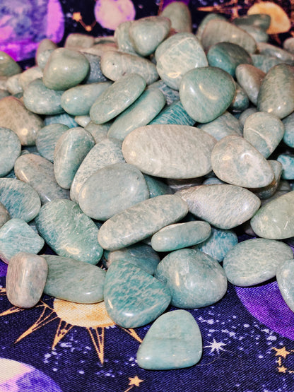 Amazonite Tumbled Stones - 5 Piece Crystal Set for Anxiety Relief & Emotional Balance