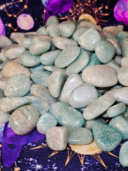 Crystal Collection Set - 10 Assorted Tumbled Stones & Pocket Stones in Celestial Bag
