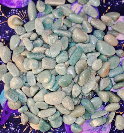 Amazonite Tumbled Stones - 5 Piece Crystal Set for Anxiety Relief & Emotional Balance