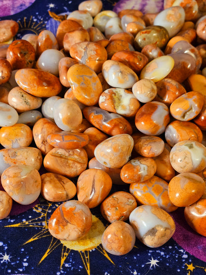 Pink Sakura Agate Tumbles - Natural Crystal Set for Healing & Rebirth