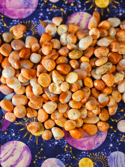 Pink Sakura Agate Tumbles - Natural Crystal Set for Healing & Rebirth