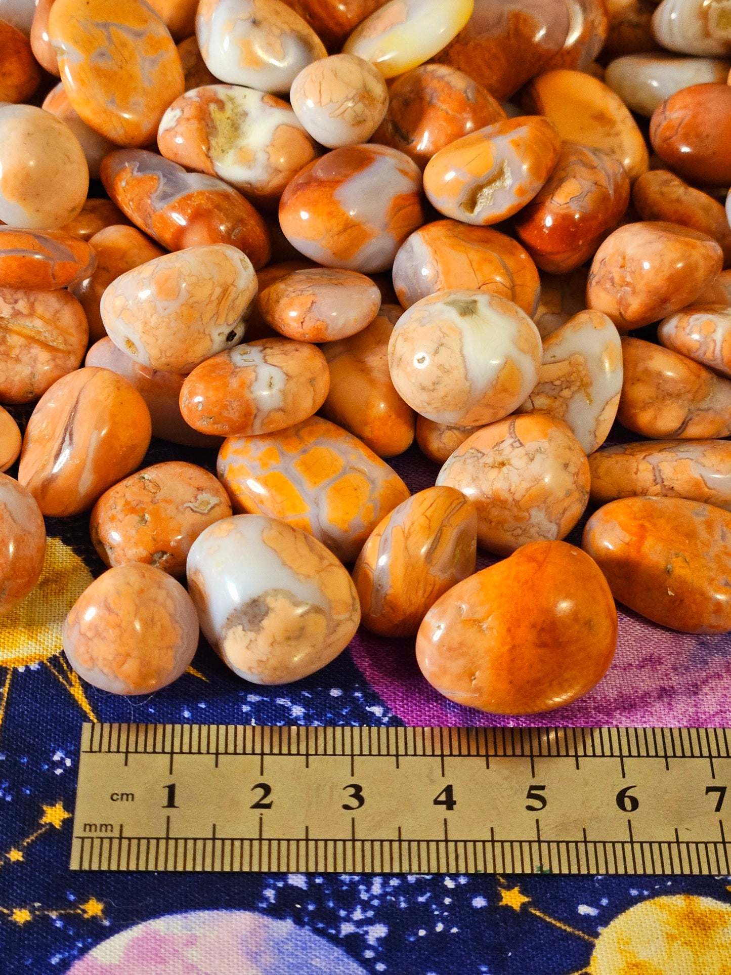 Assorted Tumbles & Pocket Stone Crystals Collection Set in Velvet Celestial Bag