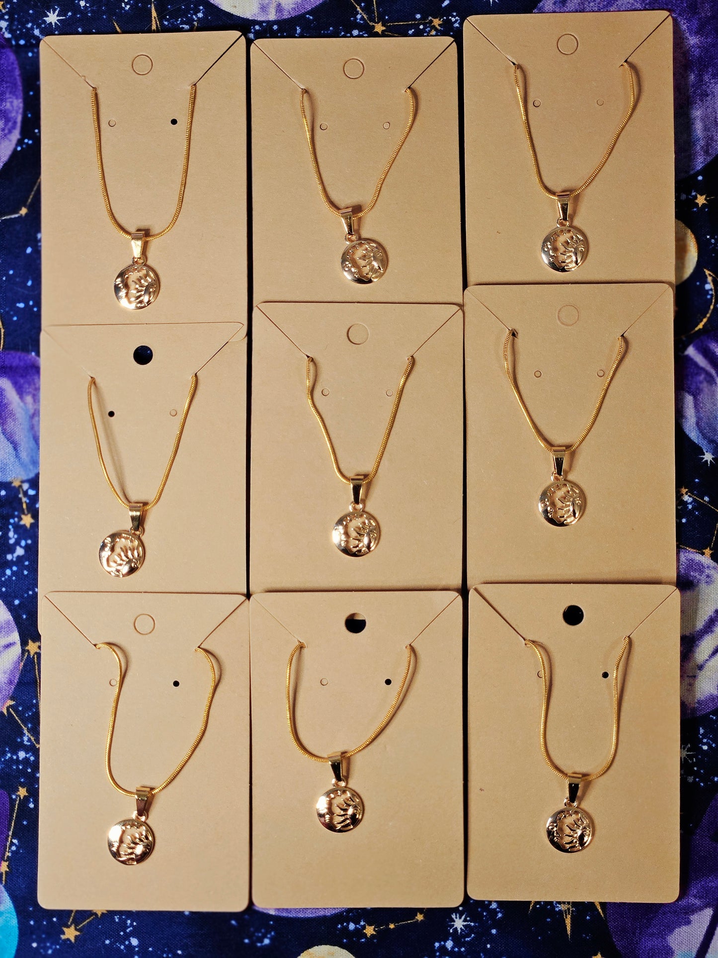 Sun & Moon 14K Gold Plated 20inch Long Snake Chain Necklace