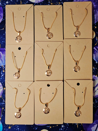 Sun and Moon Necklace - 14K Gold Plated Celestial Pendant on 20 inch 14k Gold Plated Chain