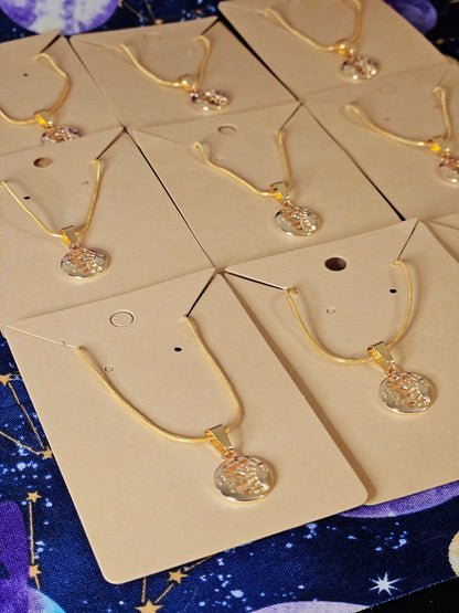 Sun and Moon Necklace - 14K Gold Plated Celestial Pendant on 20 inch 14k Gold Plated Chain