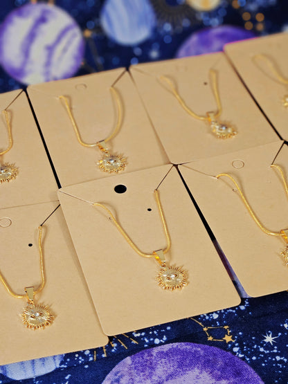 Evil Eye Necklace - 18K Gold Protection Pendant on 20 inch 14k Gold Plated Chain