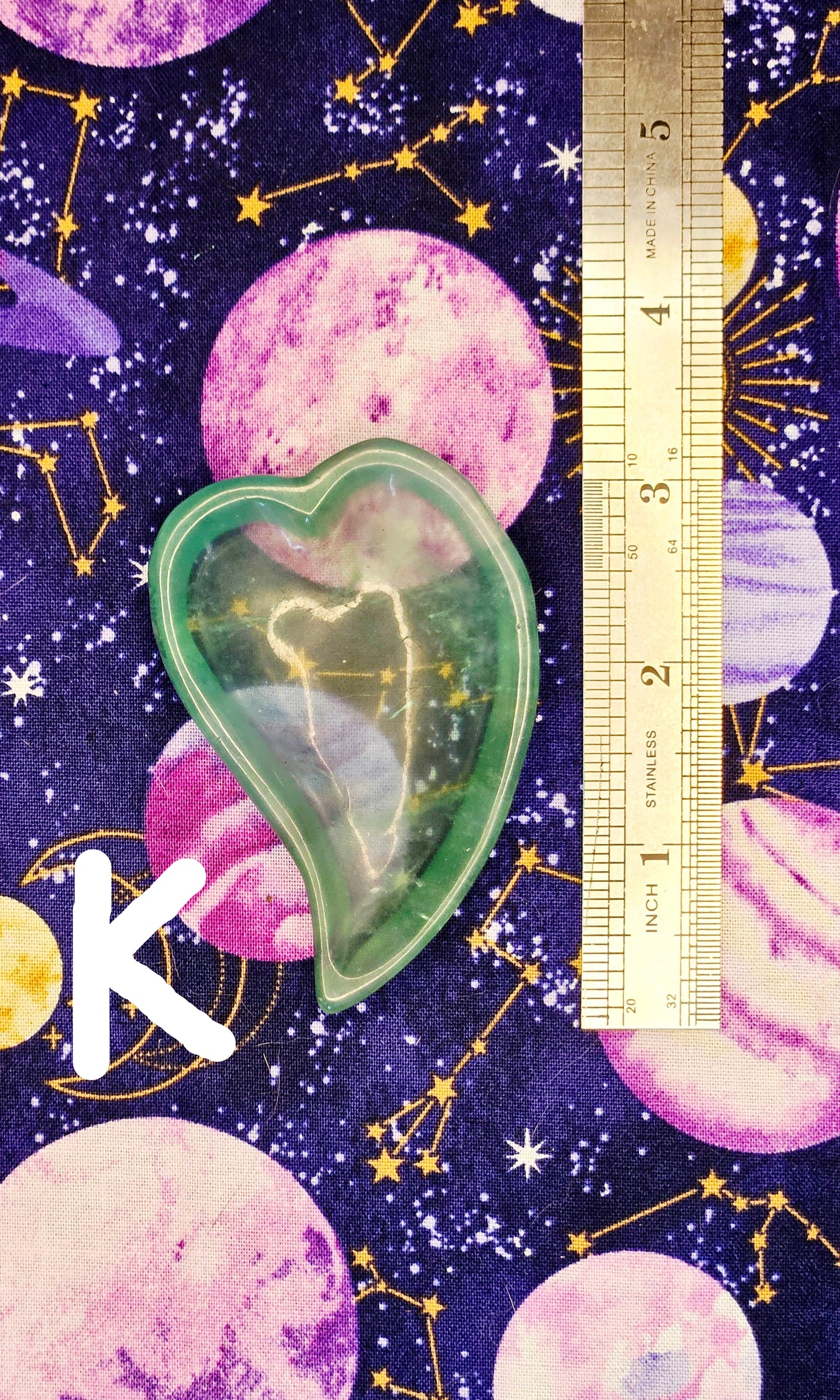 Fluorite Leaf Bowl - Green Purple Yellow Fluorite Leaf Trinket Bowl for Clarity & Balance
