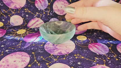 Round Green Fluorite Bowl - Crystal Bowl for Clarity & Emotional Healing