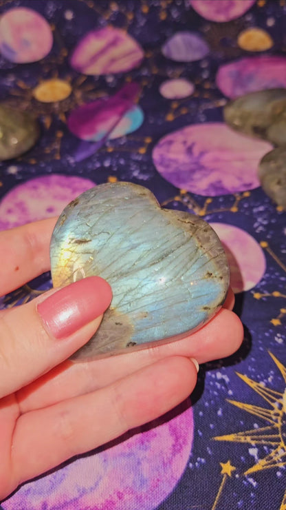 Flashy Labradorite Heart - Crystal for Protection & Transformation