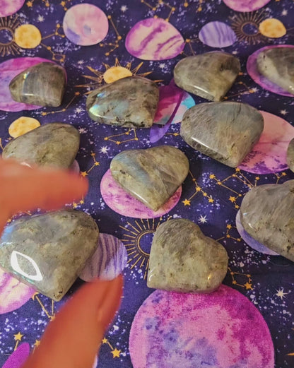 Flashy Labradorite Heart - Crystal for Protection & Transformation