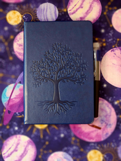 Tree of Life Leather Journal - Mini Pocket Notebook for Writing & Reflection/Shadow Work