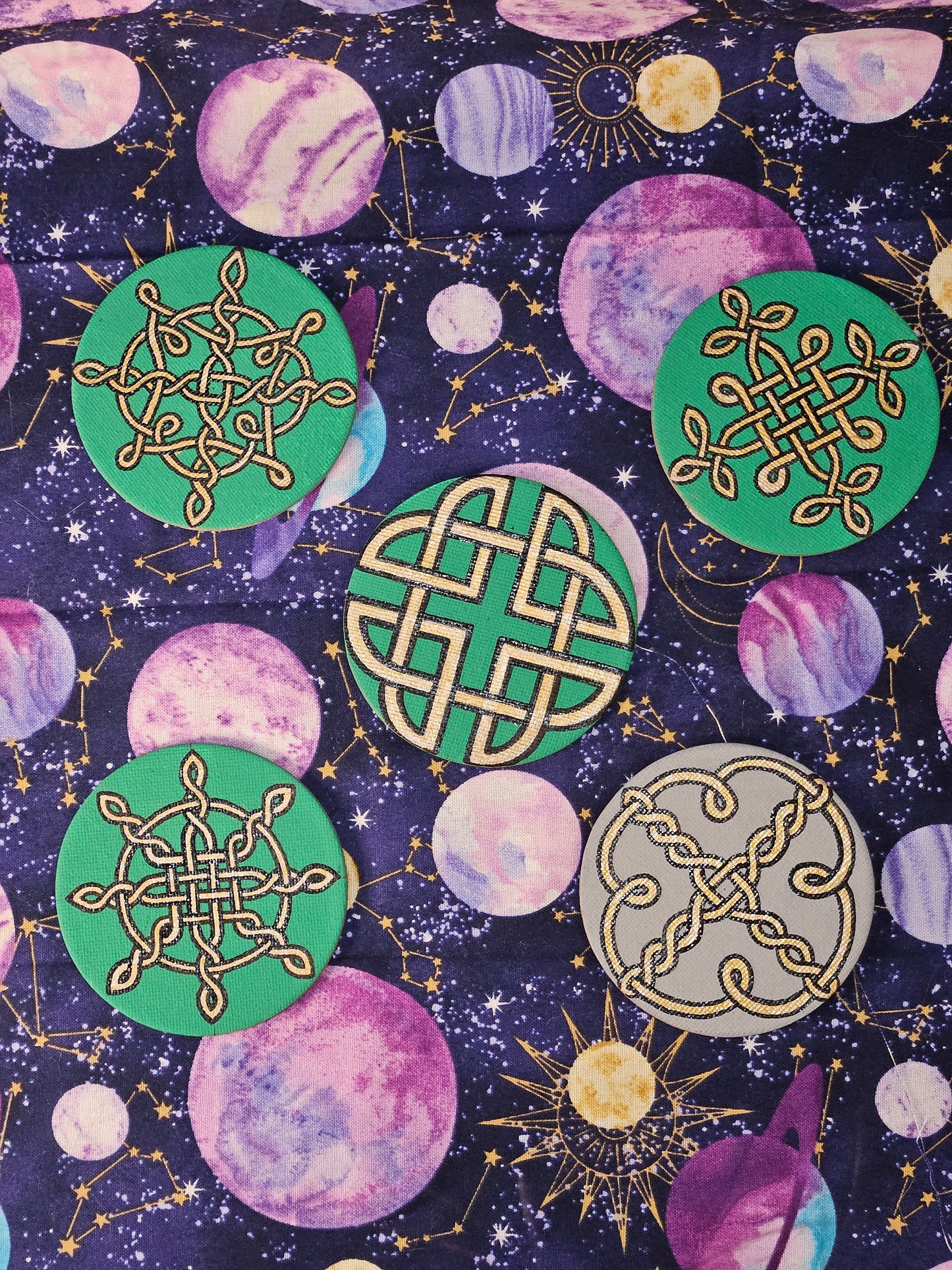 Celtic Knot Pirates Wheel Design Hand-Painted Round Fridge Magnet