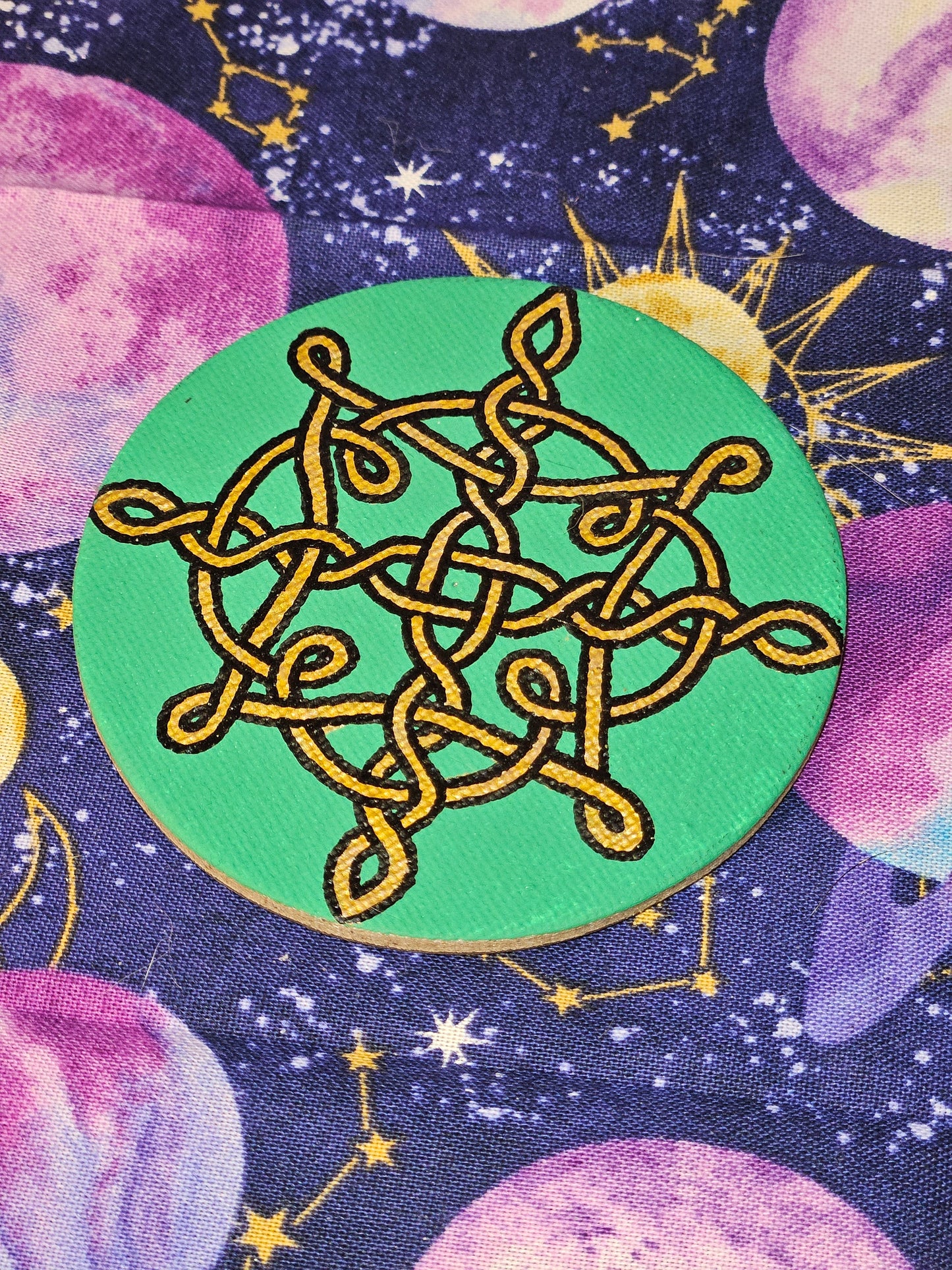 Three Layer Celtic Knot Hand-Painted Round Fridge Magnet