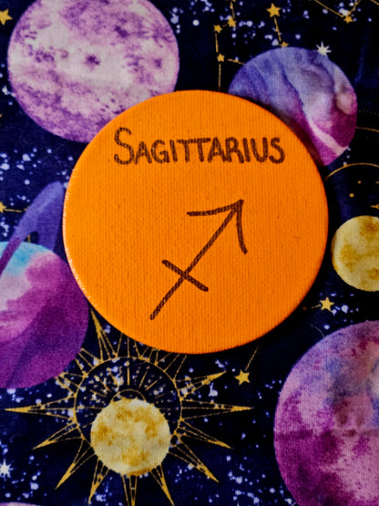 Zodiac Sign Magnet - 3inch Round Astrology Symbol Hand-Painted Decorative Fridge Magnet