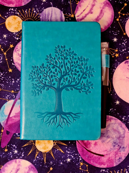 Tree of Life Leather Journal - Mini Pocket Notebook for Writing & Reflection/Shadow Work