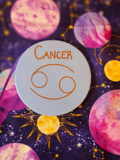 Zodiac Sign Magnet - 3inch Round Astrology Symbol Hand-Painted Decorative Fridge Magnet