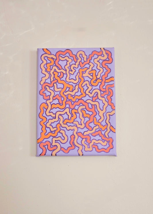 "Threads of Sunset" 5inch x 7 1/2inch Hand-Painted Original Canvas Wall Art