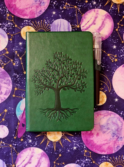 Tree of Life Leather Journal - Mini Pocket Notebook for Writing & Reflection/Shadow Work