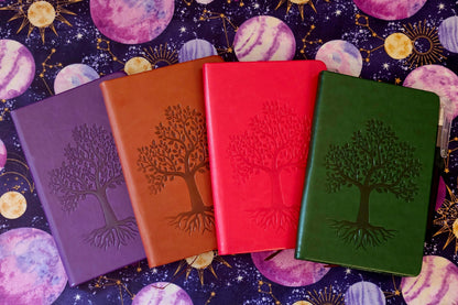 Tree of Life Leather Journal - Mini Pocket Notebook for Writing & Reflection/Shadow Work