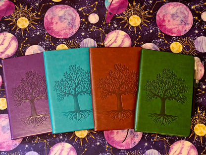 Tree of Life Leather Journal - Mini Pocket Notebook for Writing & Reflection/Shadow Work